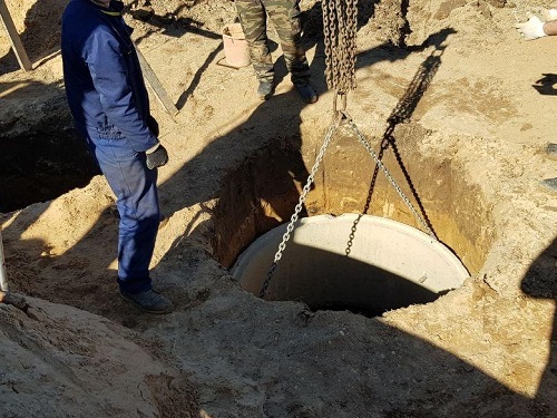Переливной бетонный септик в Ивенце